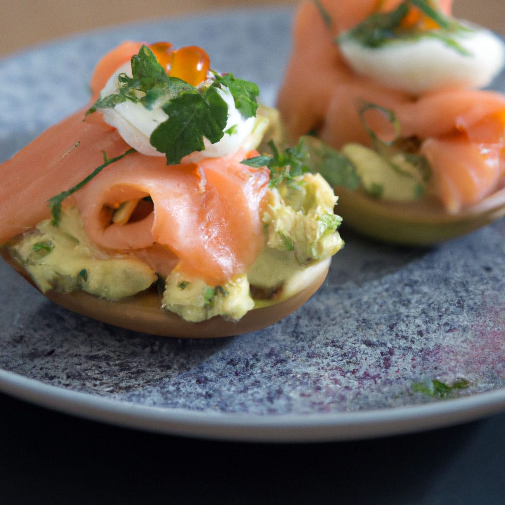 Smoked Salmon and Avocado Eggs Royale